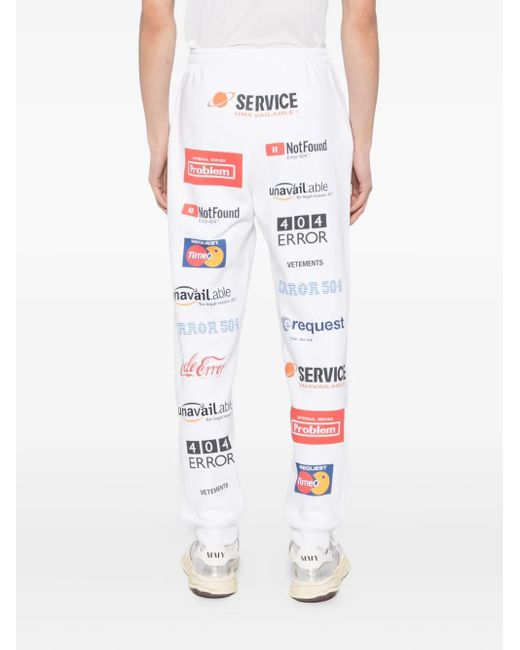 Vetements White Cotton Trousers for men