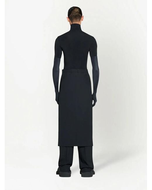 Balenciaga Black Slit Tailored Skirt