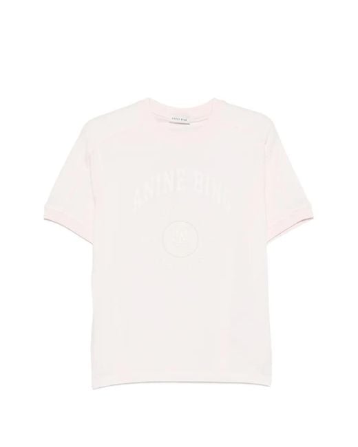 Anine Bing White Jaylin Tee Collegiate