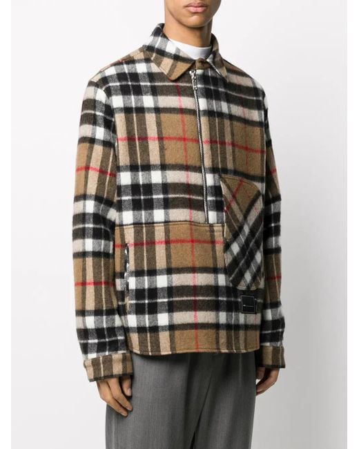 we11done Multicolor Checked Half-zip Wool Shirt