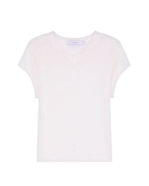 IRO White Sybel Layered-Effect V-Neck T-Shirt