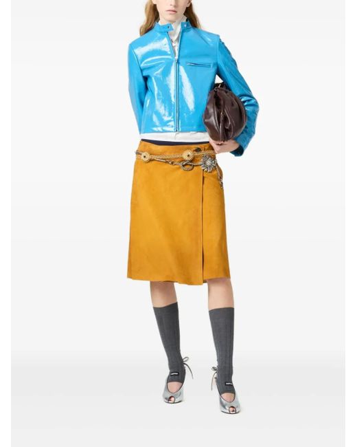 Miu Miu Blue Naplak Jacket