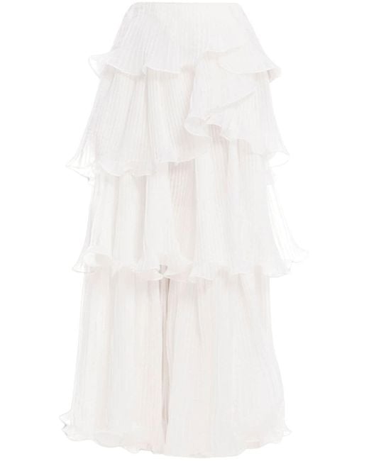 Aje. White Cosmos Tiered Skirt