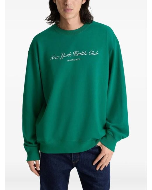 Sporty & Rich Green Cotton Sweatshirt