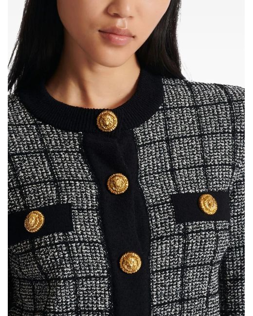 Balmain Black Button-Fastening Jacket