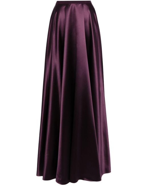 Jenny Packham Purple Lakota Satin Maxi Skirt