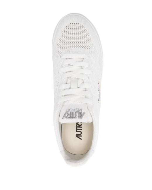 Autry White Medalist Knitted Sneakers
