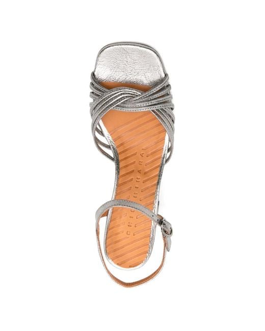 Chie Mihara White Leske Block-Heel Sandals