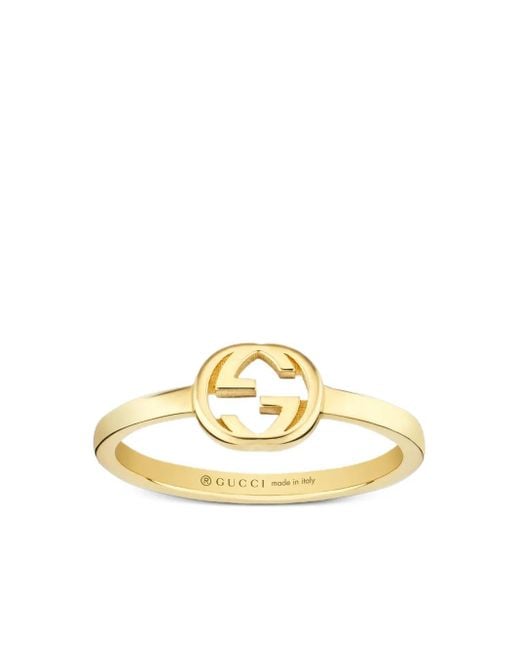 Anillo Interlocking Gucci de color Metallic