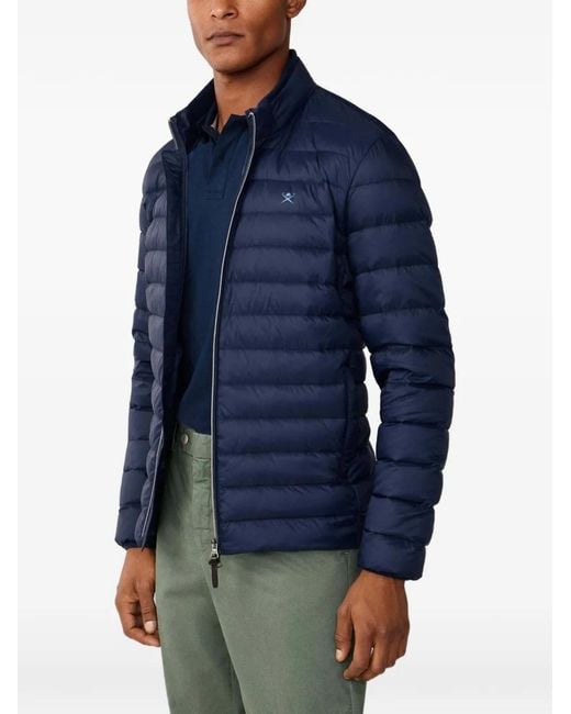 Hackett Blue Quilted-Down Jacket for men