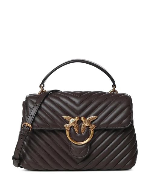 Pinko Black Mini Handbag Lady Love Bag Puff Chevron