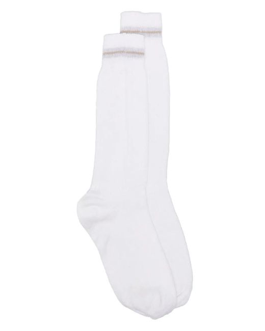 メンズ Eleventy ニット靴下 White