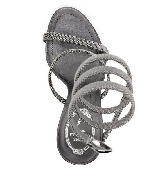 Rene Caovilla Metallic Round Toe Sandals