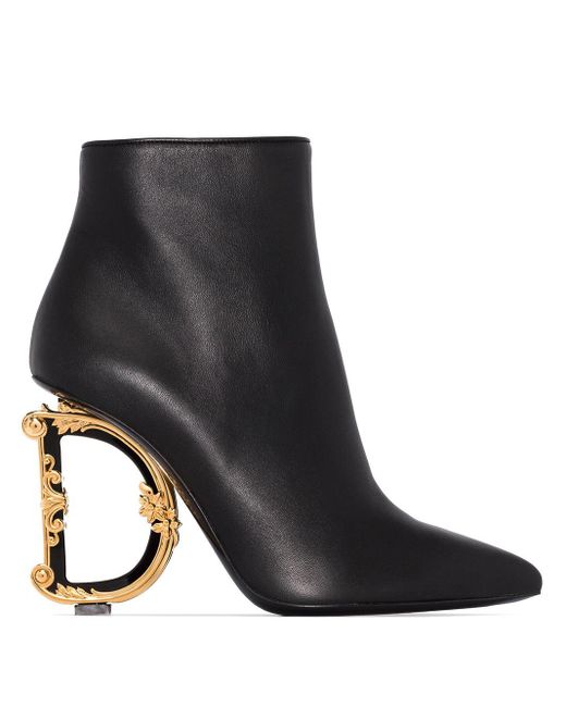 Dolce Gabbana Baroque Dg 105Mm Ankle Boots in Black Lyst UK