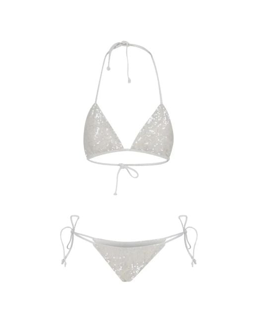 P.A.R.O.S.H. White Sequinned Bikini