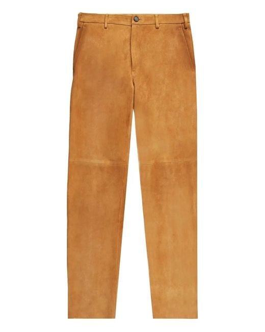 Slowear Orange Suede Trousers for men