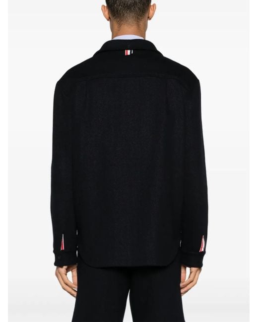 Thom Browne Black Oversized Herringbone Shirt for men