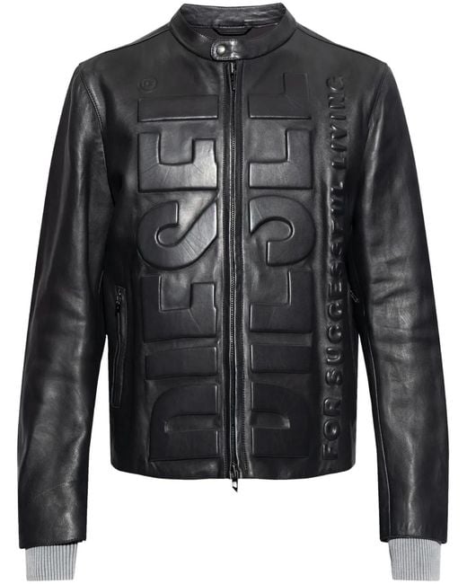 DIESEL Black L-Met-Vert Jacket for men