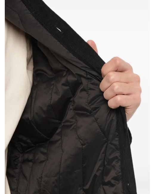 Neil Barrett Black Quilted-Panel Ribbed-Velour Overshirt for men