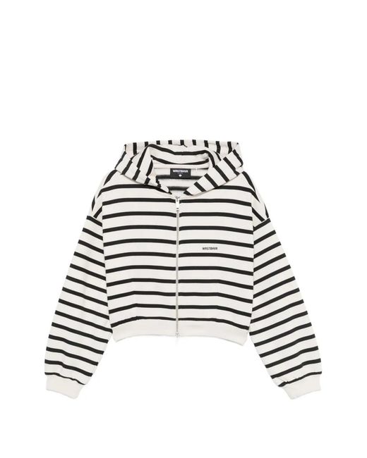 WRSTBHVR White Hoodie Zippé À Rayures