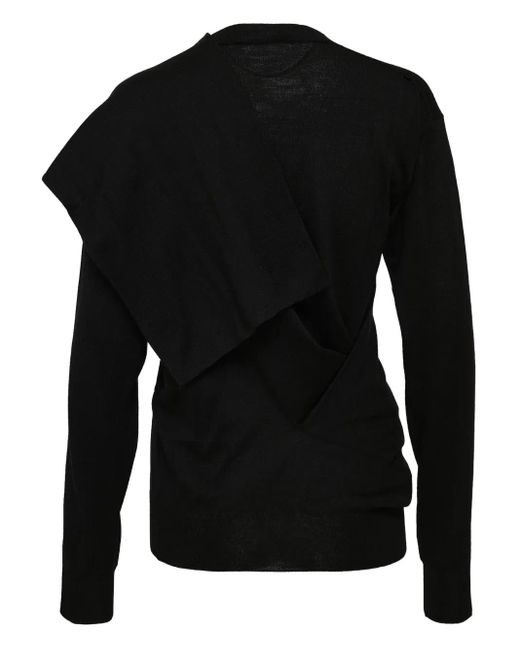 Jil Sander Black Draped-Panel Sweatshirt