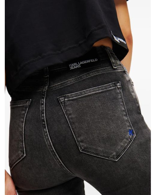 Karl Lagerfeld Gray High-Rise Skinny Jeans