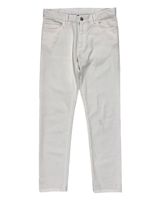 Zegna Gray Logo-Patch Trousers for men