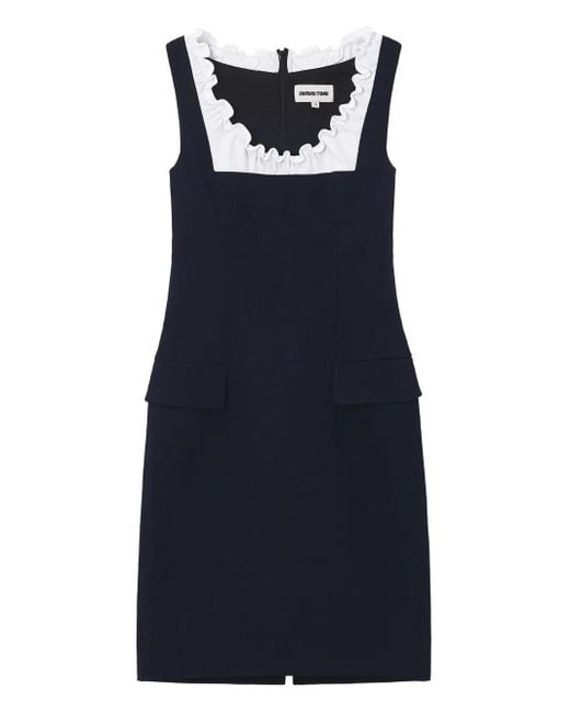 ShuShu/Tong Blue Ruffled Pocket Mini Dress
