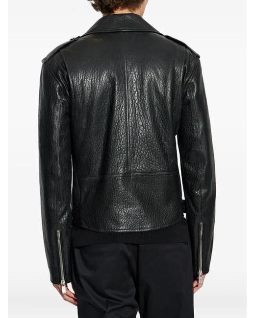 McQueen Black Leather Jacket for men