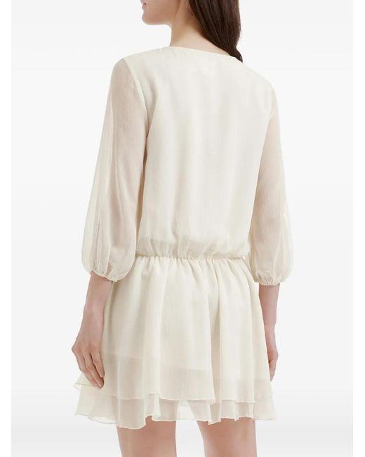 B+ AB White Tie-Fastening Mini Dress