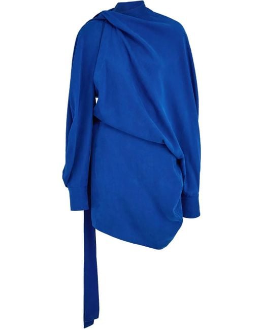 Ferragamo Blue Asymmetrical Dress