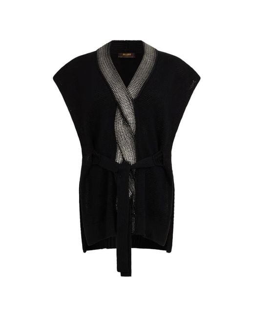 Moorer Black Braided-Tie Vest
