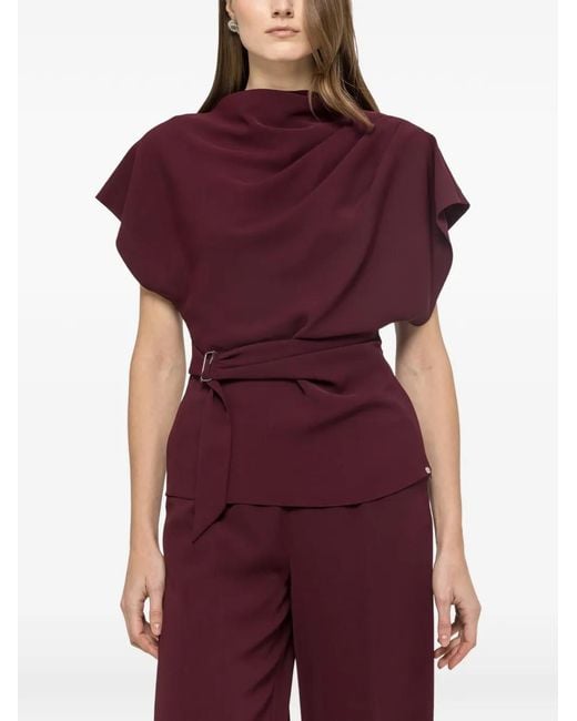 Top Drapeado Nissa de color Purple