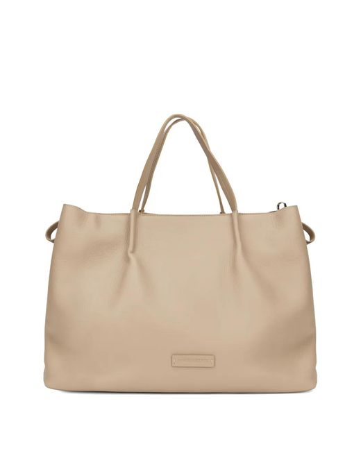 Fabiana Filippi Natural Handles Zip Tote Bag