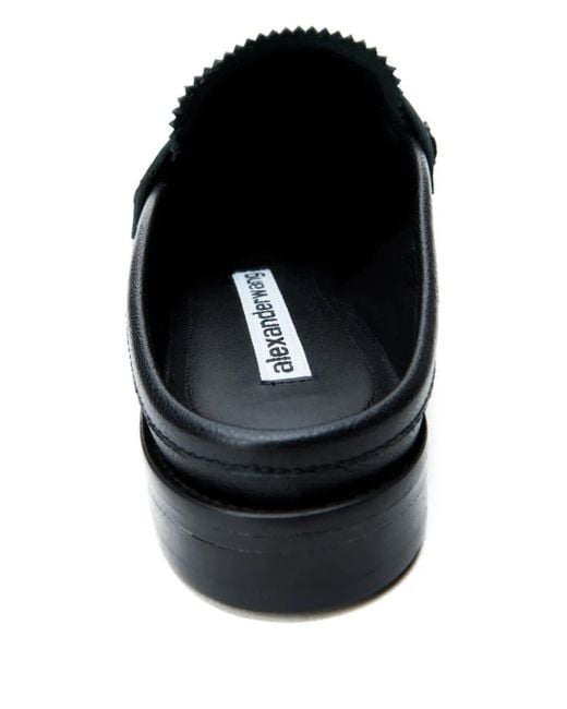 Alexander Wang White Mules Mit Logo