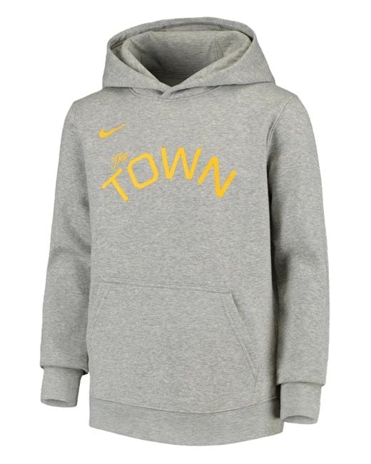 Hoodie Nba Golden State Warriors Earned Edition Logo Essential Nike pour homme en coloris Gray