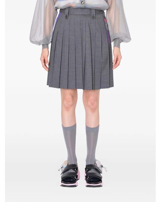 Kolor Gray Pleated Panelled Mini Skirt