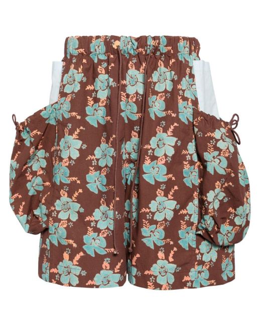 Pantalones cortos con estampado floral STORY mfg. de hombre de color Brown