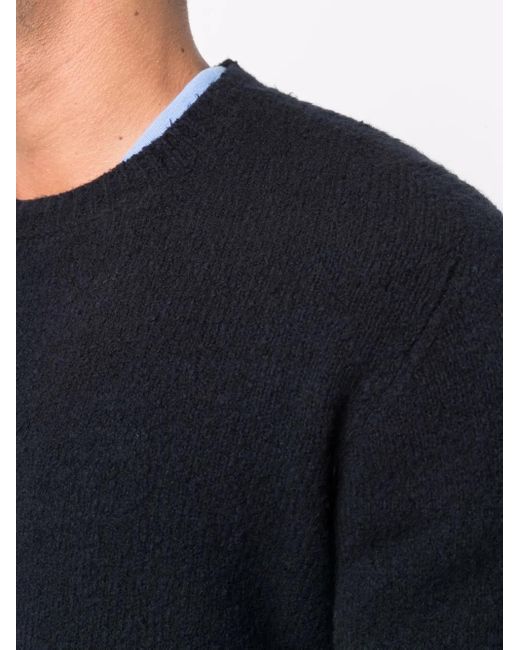 Roberto Collina Blue Crew-Neck Knitted Jumper for men
