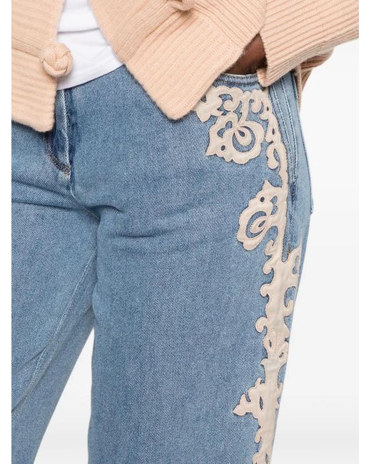 Forte_forte Blue Lace-Appliqué Jeans