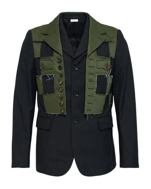 Blazer À Empiècements Contrastants Comme des Garçons pour homme en coloris Green