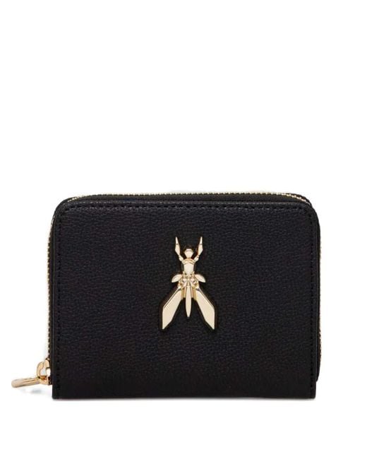 Patrizia Pepe Black Fly-Motif Zip Wallet