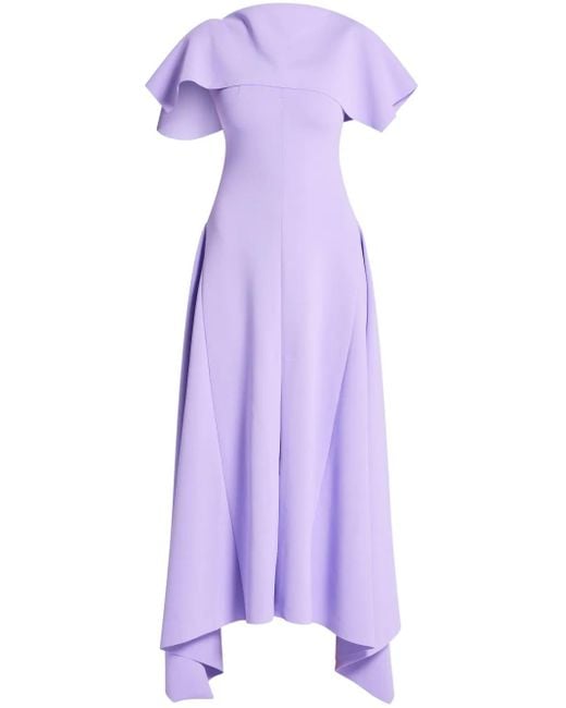 Chats by C.Dam Purple Cape-Style Gown