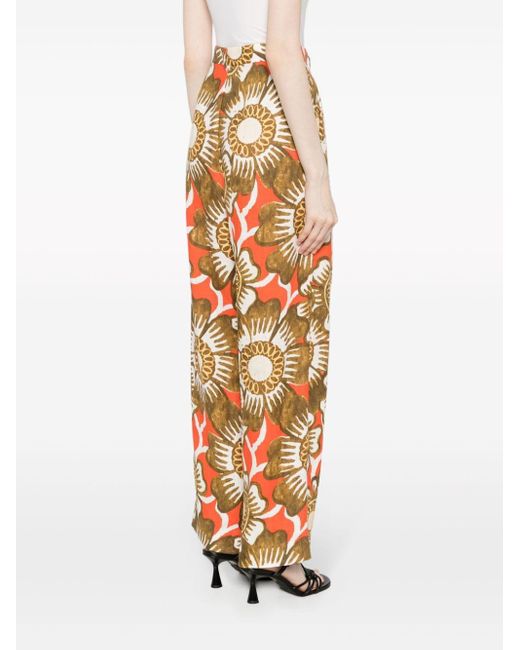 Mara Hoffman Orange Marella Floral-print Trousers