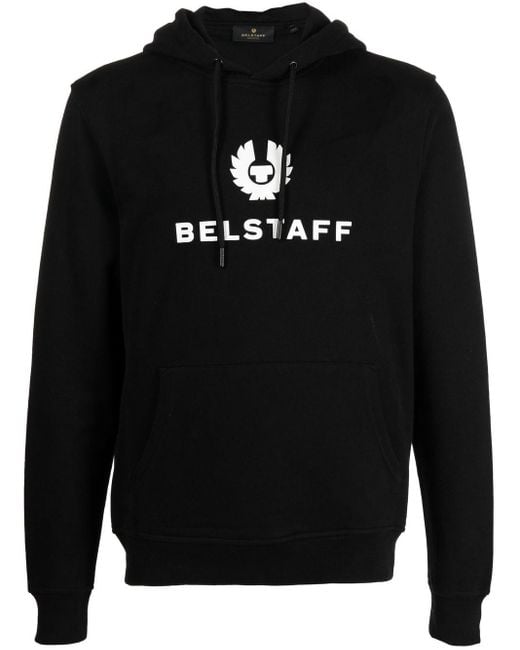 Sudadera con capucha y logo Belstaff de hombre de color Negro | Lyst