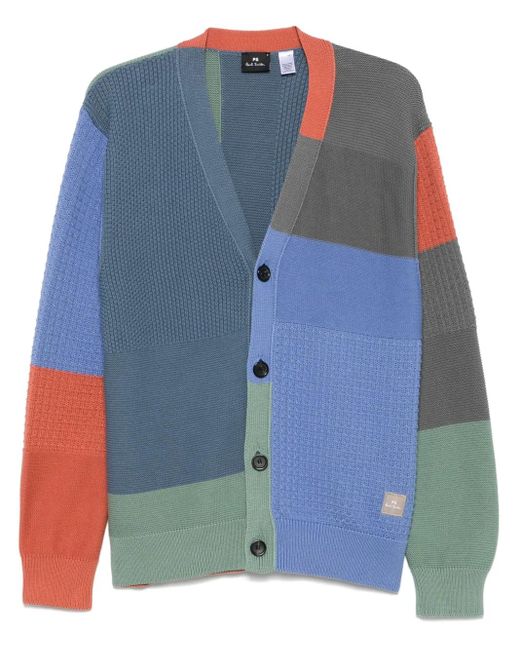 メンズ Paul Smith カラーブロック カーディガン Blue