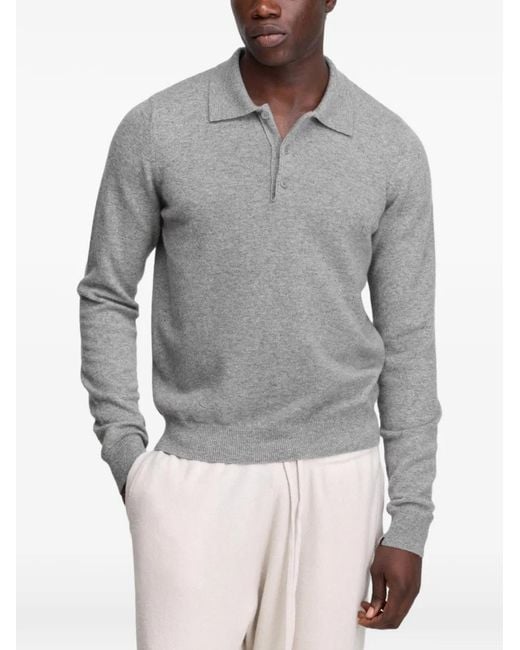 Extreme Cashmere Gray N°223 Be For Long-Sleeve Polo Shirt