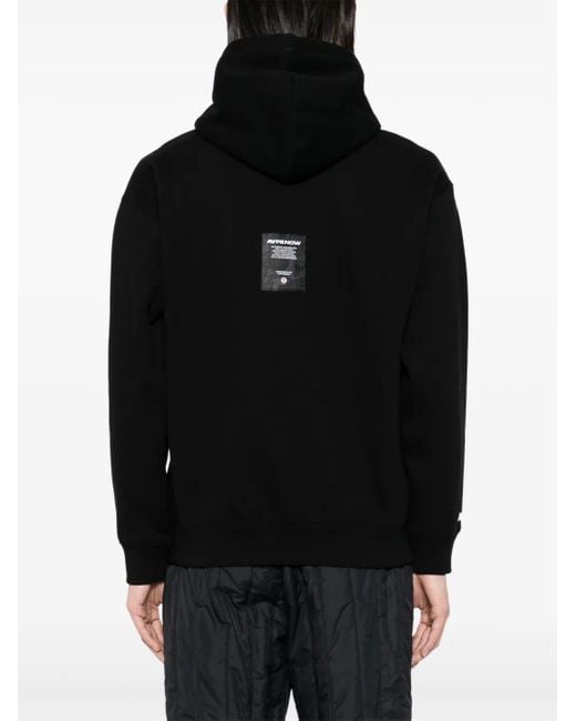 Aape By A Bathing Ape Black Logo Patched Hooded Jacket for men