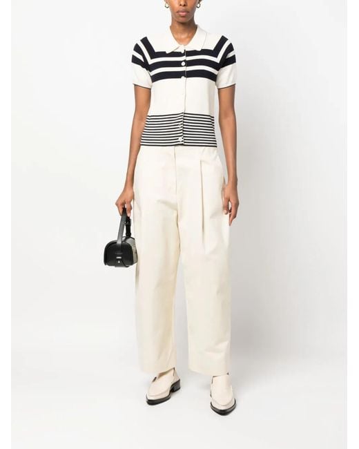 Studio Nicholson White High-Waisted Wide-Leg Trousers