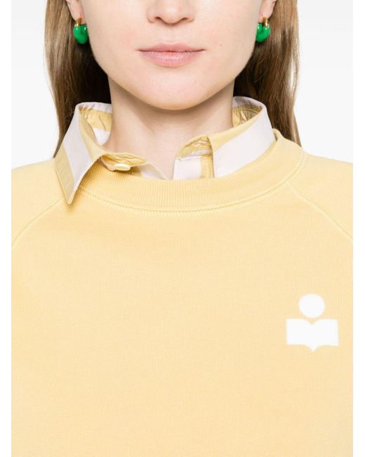 Isabel Marant Yellow Sweatshirt mit geflocktem Logo